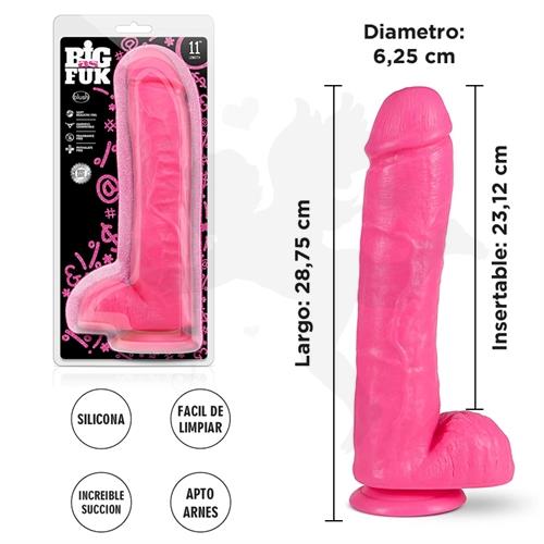 Big Fuk Dildo con testiculos y sopapa de 28 centimetros