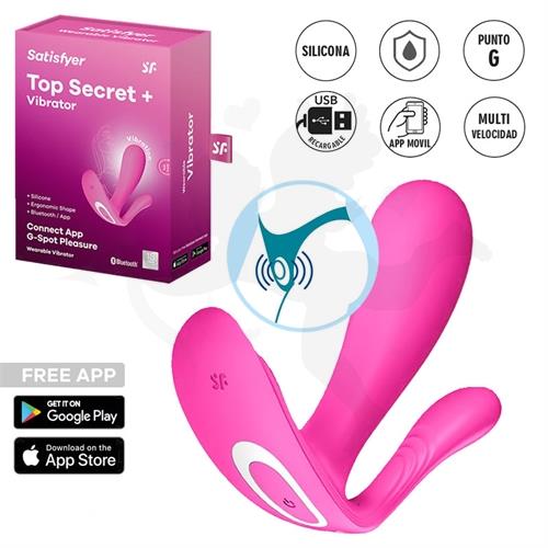 Top Secret+ Connect App Vibrador de varias funciones con USB